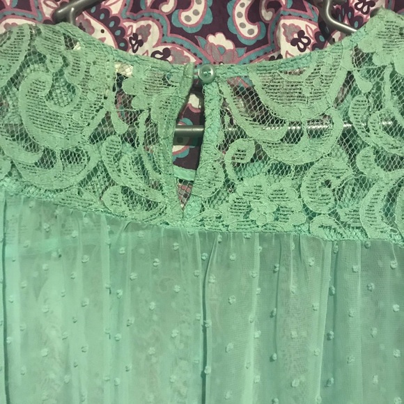 Beautiful Turquoise Half Sleeve Shirt - Picture 3 of 4